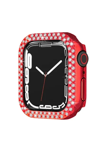 Uray store Apple Watch 42mm Taşlı Kasa - Kırmızı