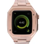 Uray store Apple Watch 44mm Metal Petek Kasalı Kordon - Rose Gold