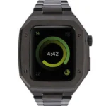 Uray store Apple Watch 44mm Metal Petek Kasalı Kordon - Siyah