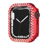 Uray store Apple Watch 44mm Taşlı Kasa - Kırmızı