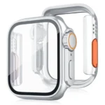 Uray store Apple Watch 44mm Watch 49mm Kasa Dönüştürücü ve Ekran Koruyucu - Gümüş