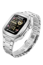 Uray store Apple Watch 45mm Metal Petek Kasalı Kordon - Gümüş - Görsel 2