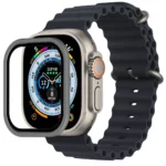 Uray store Apple Watch Ultra 49mm Alüminyum Kasa Cam Ekran Koruyucu - Gri