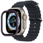 Uray store Apple Watch Ultra 49mm Alüminyum Kasa Cam Ekran Koruyucu - Mor