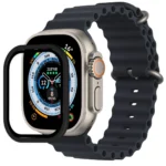Uray store Apple Watch Ultra 49mm Alüminyum Kasa Cam Ekran Koruyucu - Siyah