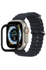 Uray store Apple Watch Ultra 49mm Alüminyum Kasa Cam Ekran Koruyucu - Siyah