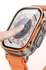 Uray store Apple Watch Ultra 49mm Alüminyum Kasa Cam Ekran Koruyucu - Turuncu - Görsel 2