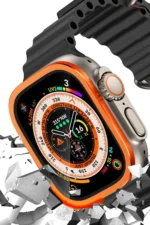 Uray store Apple Watch Ultra 49mm Alüminyum Kasa Cam Ekran Koruyucu - Turuncu