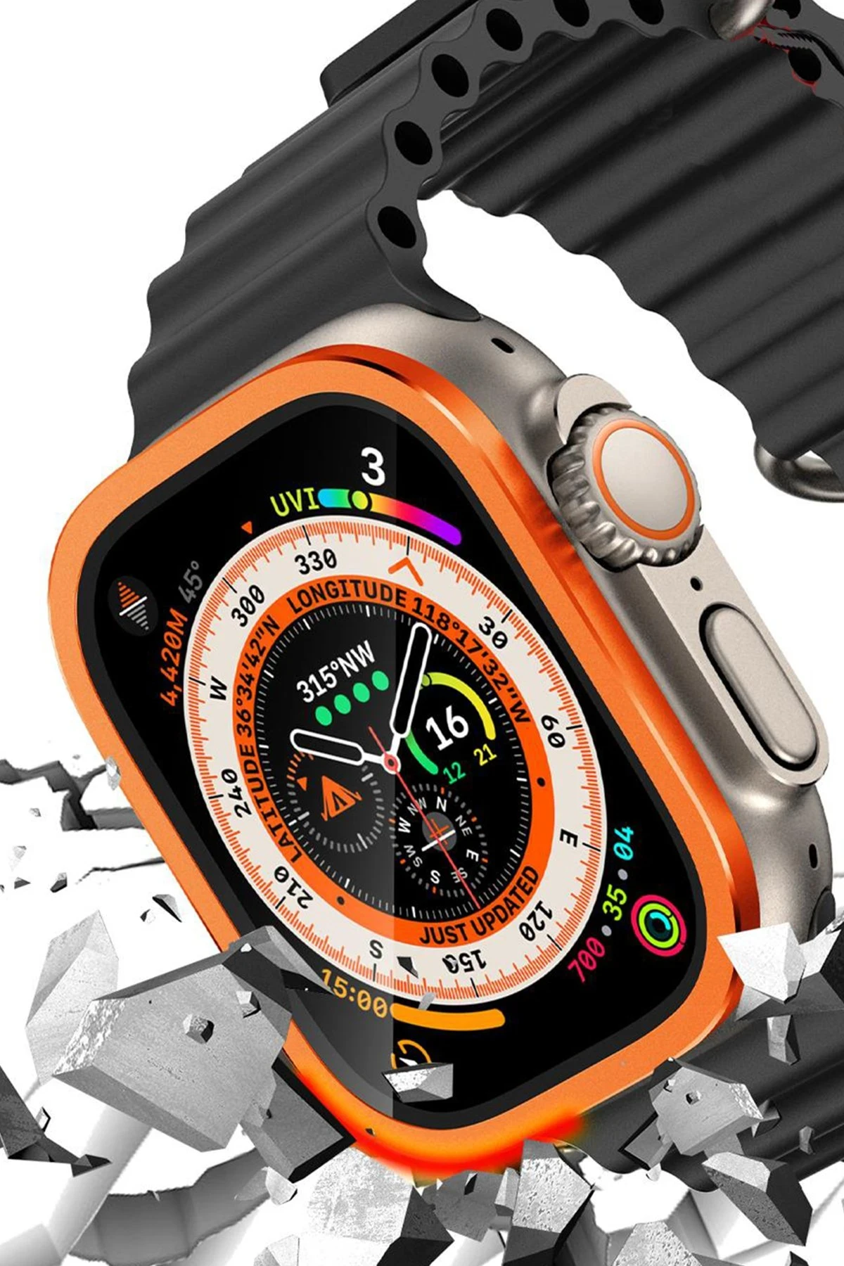 newface-apple-watch-ultra-49mm-aluminyum-kasa-cam-ekran-koruyucu-turuncu-default Uray store Apple Watch Ultra 49mm Alüminyum Kasa Cam Ekran Koruyucu - Turuncu - Görsel 1