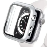 Uray store Apple Watch Ultra 49mm Camlı Kasa Ekran Koruyucu - Gümüş