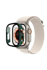 Uray store Apple Watch Ultra 49mm Desert Camlı Kasa Ekran Koruyucu - Koyu Yeşil