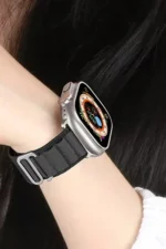 Uray store Apple Watch Ultra 49mm Mountain Kordon - Siyah-Turuncu - Görsel 2