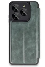 Uray store General Mobile Era 50 Kılıf Flip Cover - Koyu Yeşil