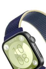 Uray store Huawei Fit 4 Hasırlı Cırtcırtlı Kordon - Sarı-Lacivert - Görsel 2