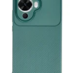 Uray store Huawei Nova 12S Kılıf Auto Focus Karbon Kapak - Koyu Yeşil