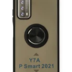 Uray store Huawei P Smart 2021 Kılıf Montreal Yüzüklü Silikon Kapak - Siyah