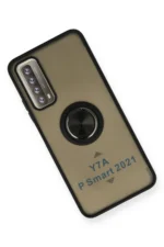 Uray store Huawei P Smart 2021 Kılıf Montreal Yüzüklü Silikon Kapak - Siyah - Görsel 3