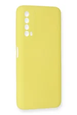 Uray store Huawei P Smart 2021 Kılıf Nano içi Kadife Silikon - Sarı - Görsel 2