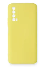 Uray store Huawei P Smart 2021 Kılıf Nano içi Kadife Silikon - Sarı