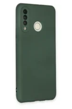 Uray store Huawei P30 Lite Kılıf Nano içi Kadife Silikon - Koyu Yeşil - Görsel 2