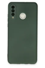 Uray store Huawei P30 Lite Kılıf Nano içi Kadife Silikon - Koyu Yeşil