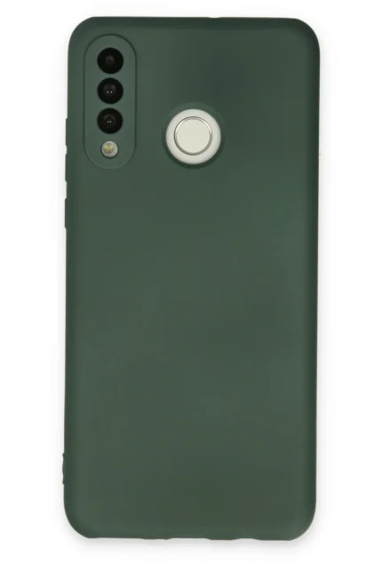 Uray store Huawei P30 Lite Kılıf Nano içi Kadife Silikon - Koyu Yeşil