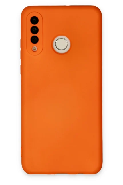 Uray store Huawei P30 Lite Kılıf Nano içi Kadife Silikon - Turuncu