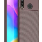 Uray store Huawei P40 Lite E Kılıf Auto Focus Karbon Kapak - Kahverengi