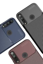 Uray store Huawei P40 Lite E Kılıf Auto Focus Karbon Kapak - Kahverengi - Görsel 3