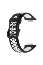 Uray store Huawei Watch Fit 2 Spor Delikli Kordon - Siyah-Beyaz - Görsel 2