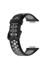 Uray store Huawei Watch Fit 2 Spor Delikli Kordon - Siyah-Gri - Görsel 2