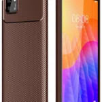 Uray store Huawei Y5P Kılıf Auto Focus Karbon Kapak - Kahverengi