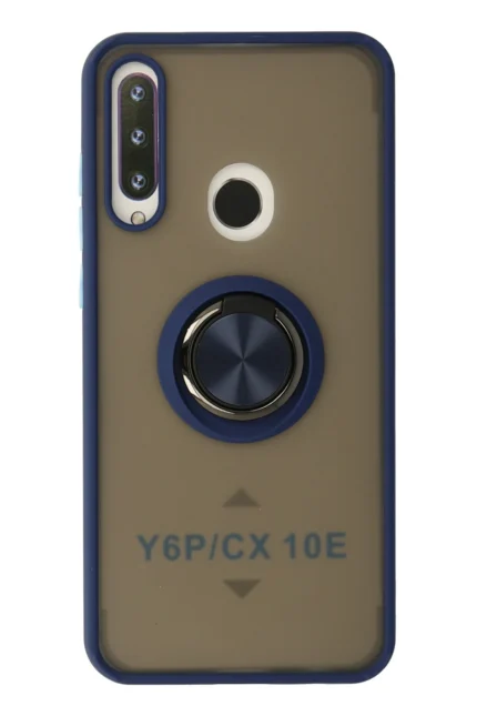 Uray store Huawei Y6P Kılıf Montreal Yüzüklü Silikon Kapak - Lacivert