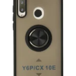 Uray store Huawei Y6P Kılıf Montreal Yüzüklü Silikon Kapak - Siyah