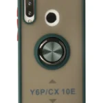 Uray store Huawei Y6P Kılıf Montreal Yüzüklü Silikon Kapak - Yeşil