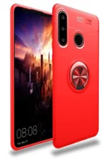 Uray store Huawei Y6P Kılıf Range Yüzüklü Silikon - Kırmızı