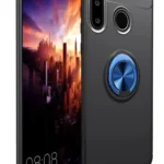 Uray store Huawei Y6P Kılıf Range Yüzüklü Silikon - Siyah-Mavi