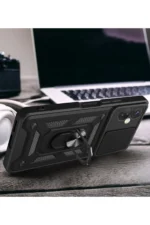 Uray store İnfinix Hot 30 4G Kılıf Pars Lens Yüzüklü Silikon - Kırmızı - Görsel 2