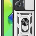 Uray store İnfinix Hot 30 5G Kılıf Pars Lens Yüzüklü Silikon - Gümüş