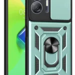 Uray store İnfinix Hot 30 5G Kılıf Pars Lens Yüzüklü Silikon - Yeşil