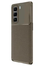 Uray store İnfinix Hot 50 4G Kılıf Auto Focus Karbon Kapak - Kahverengi - Görsel 2