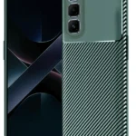 Uray store İnfinix Hot 50 4G Kılıf Auto Focus Karbon Kapak - Koyu Yeşil