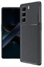 Uray store İnfinix Hot 50 4G Kılıf Auto Focus Karbon Kapak - Siyah