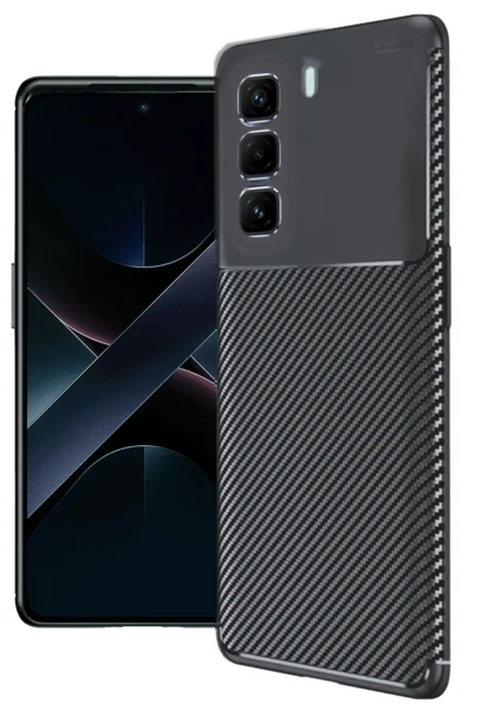 Uray store İnfinix Hot 50 4G Kılıf Auto Focus Karbon Kapak - Siyah