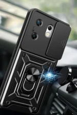 Uray store İnfinix Zero 30 4G Kılıf Pars Lens Yüzüklü Silikon - Kırmızı - Görsel 2