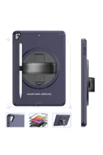Uray store Apple iPad 10.2 (7.nesil) Kılıf Hand Strap Tablet Kılıfı - Lacivert - Görsel 2