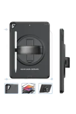 Uray store Apple iPad 10.2 (7.nesil) Kılıf Hand Strap Tablet Kılıfı - Siyah - Görsel 2