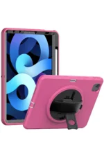 Uray store Apple iPad 2022 10.9 (10.nesil) Kılıf Hand Strap Tablet Kılıfı - Pembe