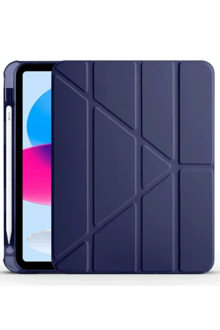Uray store Apple iPad 2022 10.9 (10.nesil) Kılıf Kalemlikli Mars Tablet Kılıfı - Lacivert