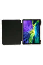 Uray store Apple iPad 9.7 (2018) Kılıf Kalemlikli Mars Tablet Kılıfı - Siyah - Görsel 5